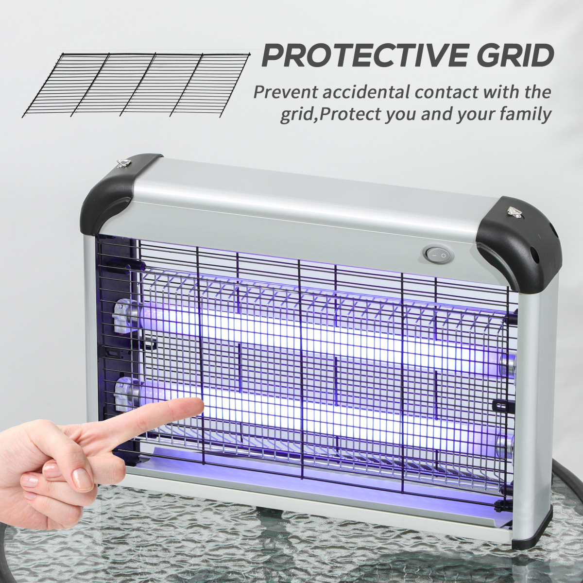 Outsunny 20W Mosquito Killer Electric Insect Fly Pest Control, Silver