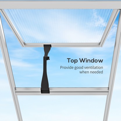 Outsunny 10x6ft Aluminium Greenhouse with/ Door Window Galvanised Base PC Panel