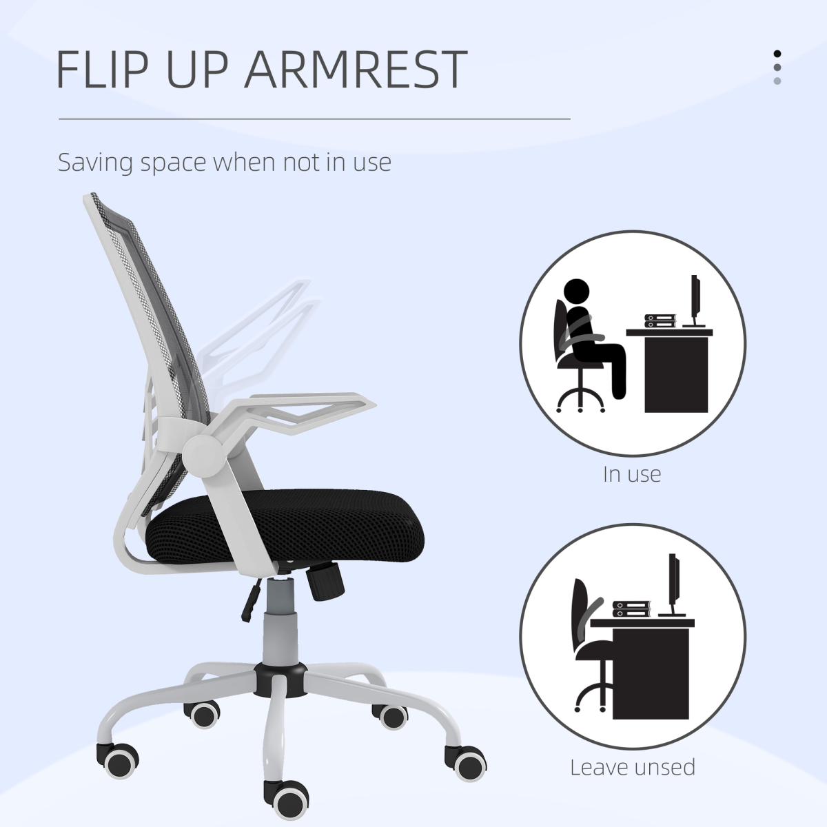 Vinsetto Mesh Swivel Office Chair Task Computer Chair w/ Lumbar Support, Black