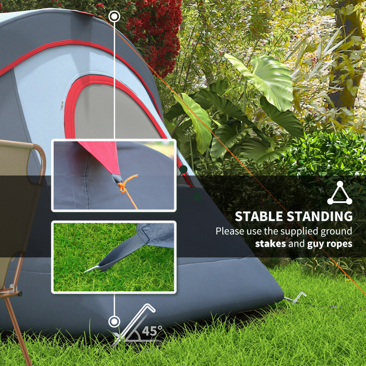 Outdoor  Camping Tent For 5-6 W/ Bag, Fiberglass & Steel Frame Outsunny