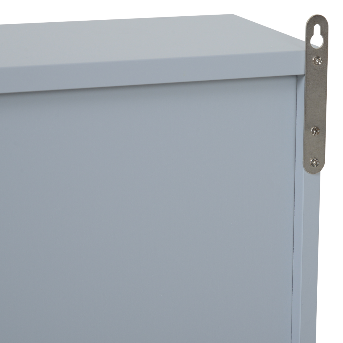 Wall Mounted Mirror Cabinet with Storage Shelf Bathroom Cupboard Grey