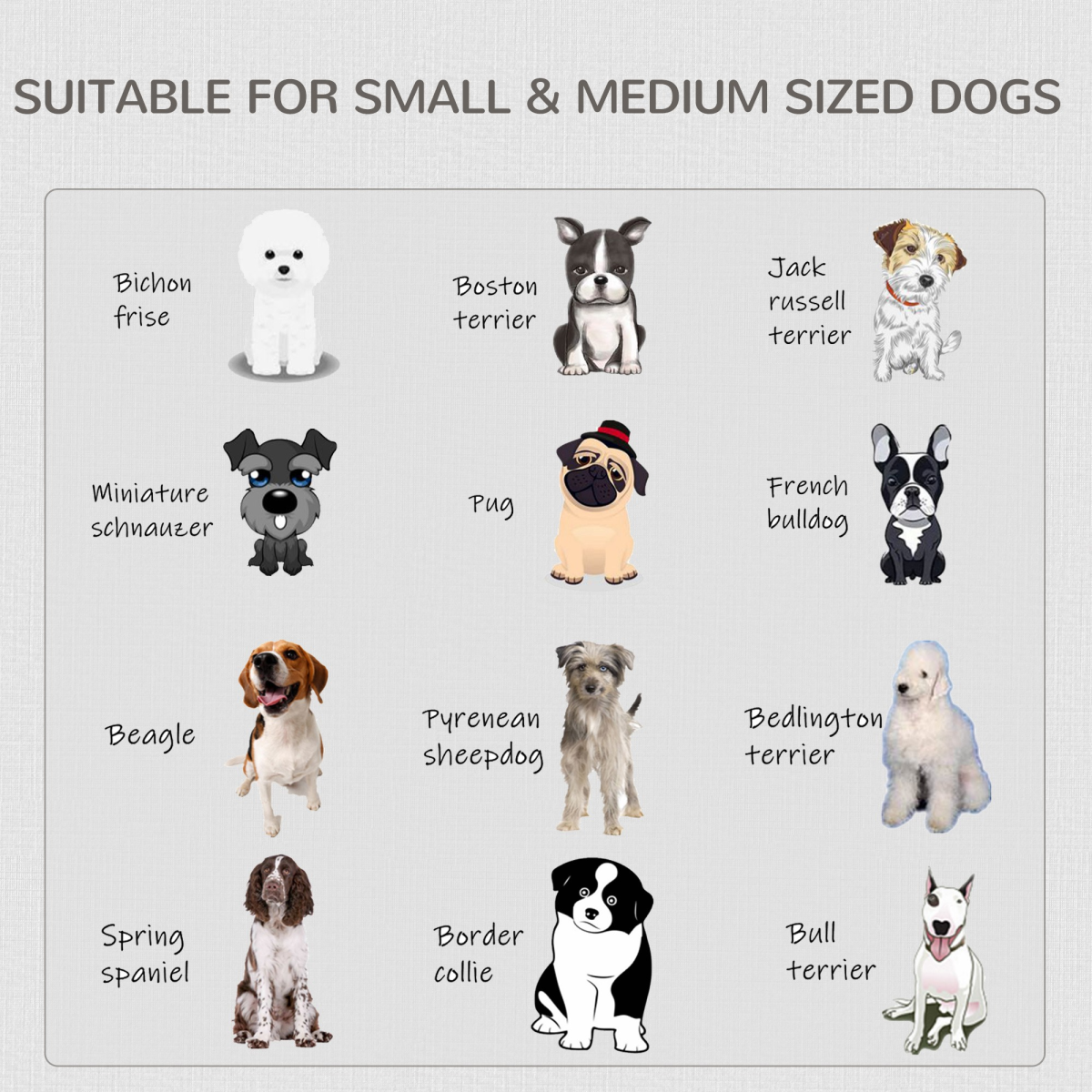 Furniture-Style Dog Crate Two Lockable Doors, for Small & Medium Dogs Pawhut
