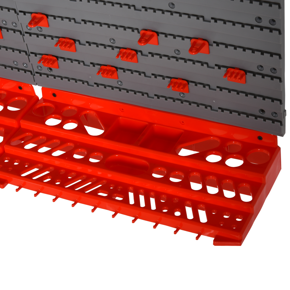 DURHAND PP Wall Mounted Garage Tool Organiser Unit Grey/Red