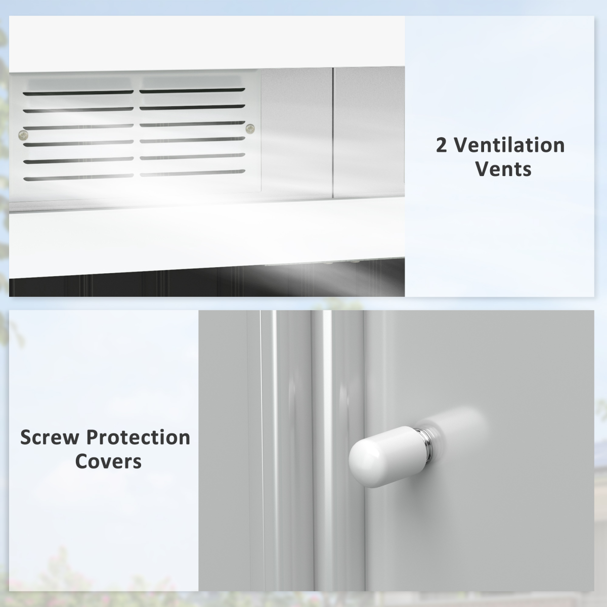 9ft x 4.25ft Garden Metal Storage Shed Equipment Tool Box Ventilation & Doors