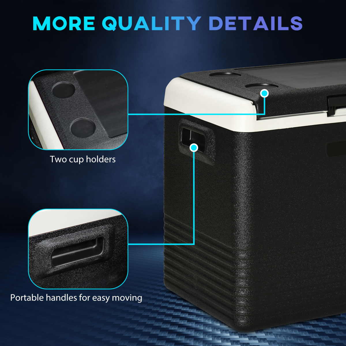 50L Car Refrigerator 12V Portable Freezer for Camping, Driving Outsunny