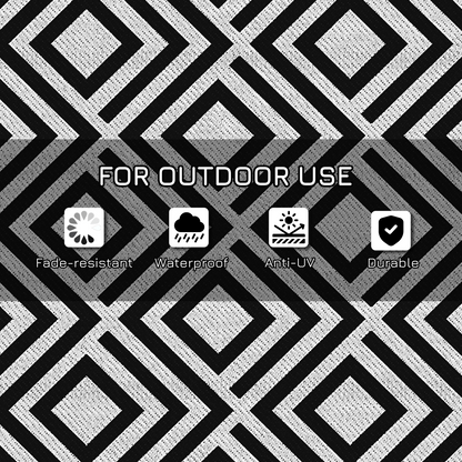 Outsunny Reversible Waterproof Outdoor Rug with Carry Bag, 182 x 274 cm, Black