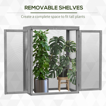 3-tier Wood Greenhouse Plant Storage Shelf Garden Cold Frame Grow House
