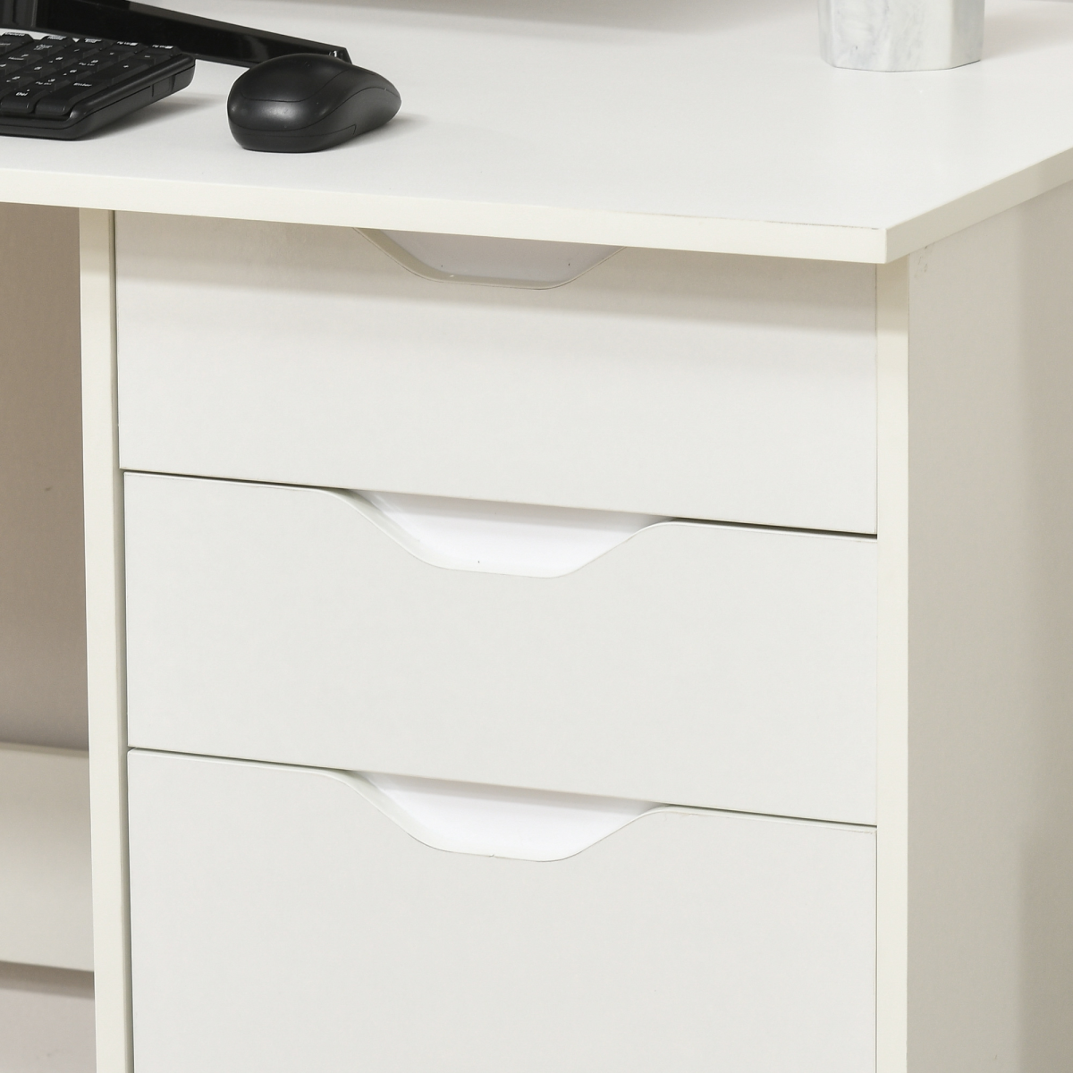 Computer ,Workstation White w/ Drawers Home Office
