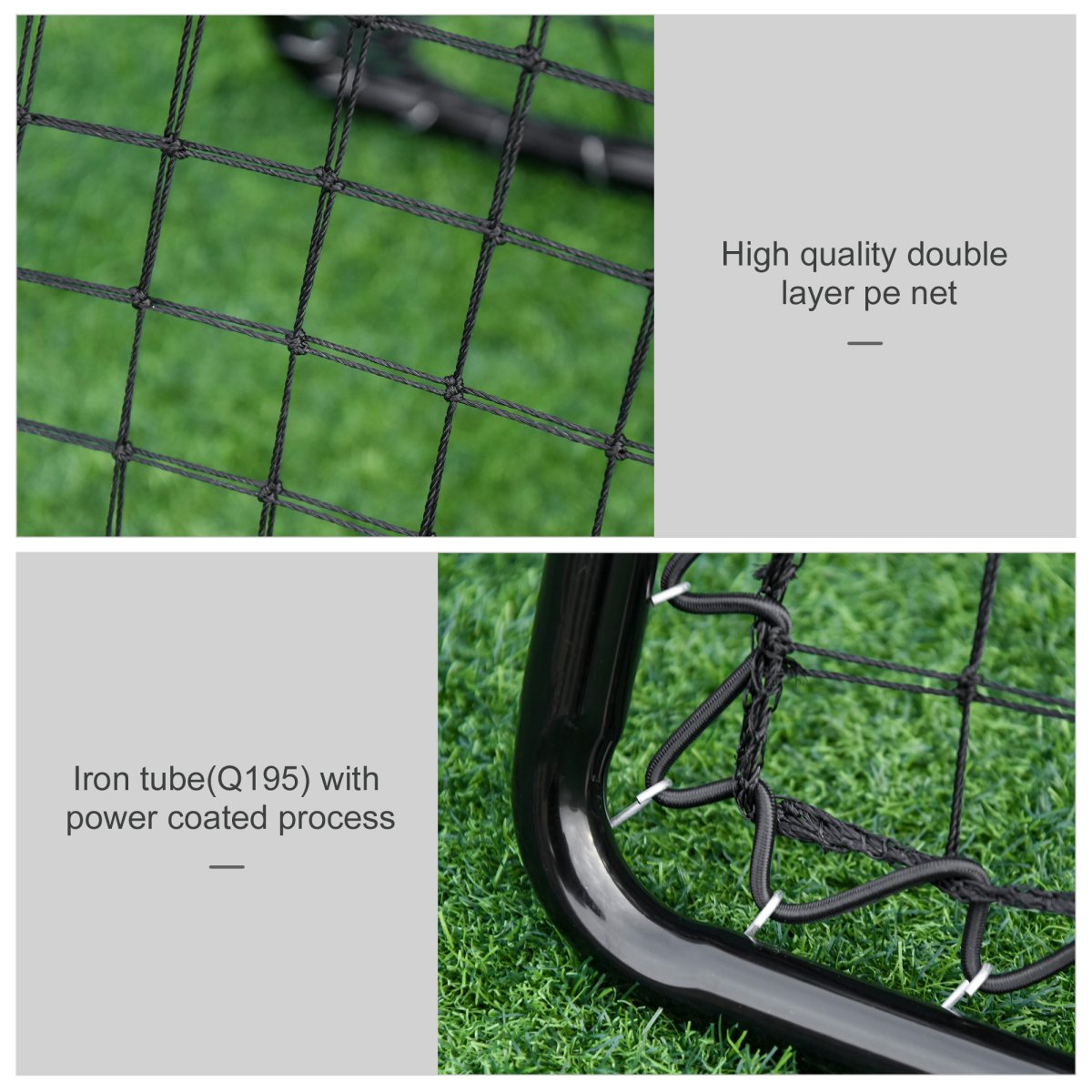 Adjustable Angle Rebounde Training Set w/ All Weather Double Layer Net HOMCOM