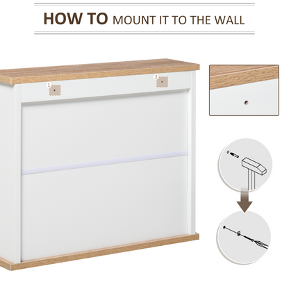 kleankin Bathroom Mirror Cabinet Wall Mounted Storage Cupboard W/ Double Door