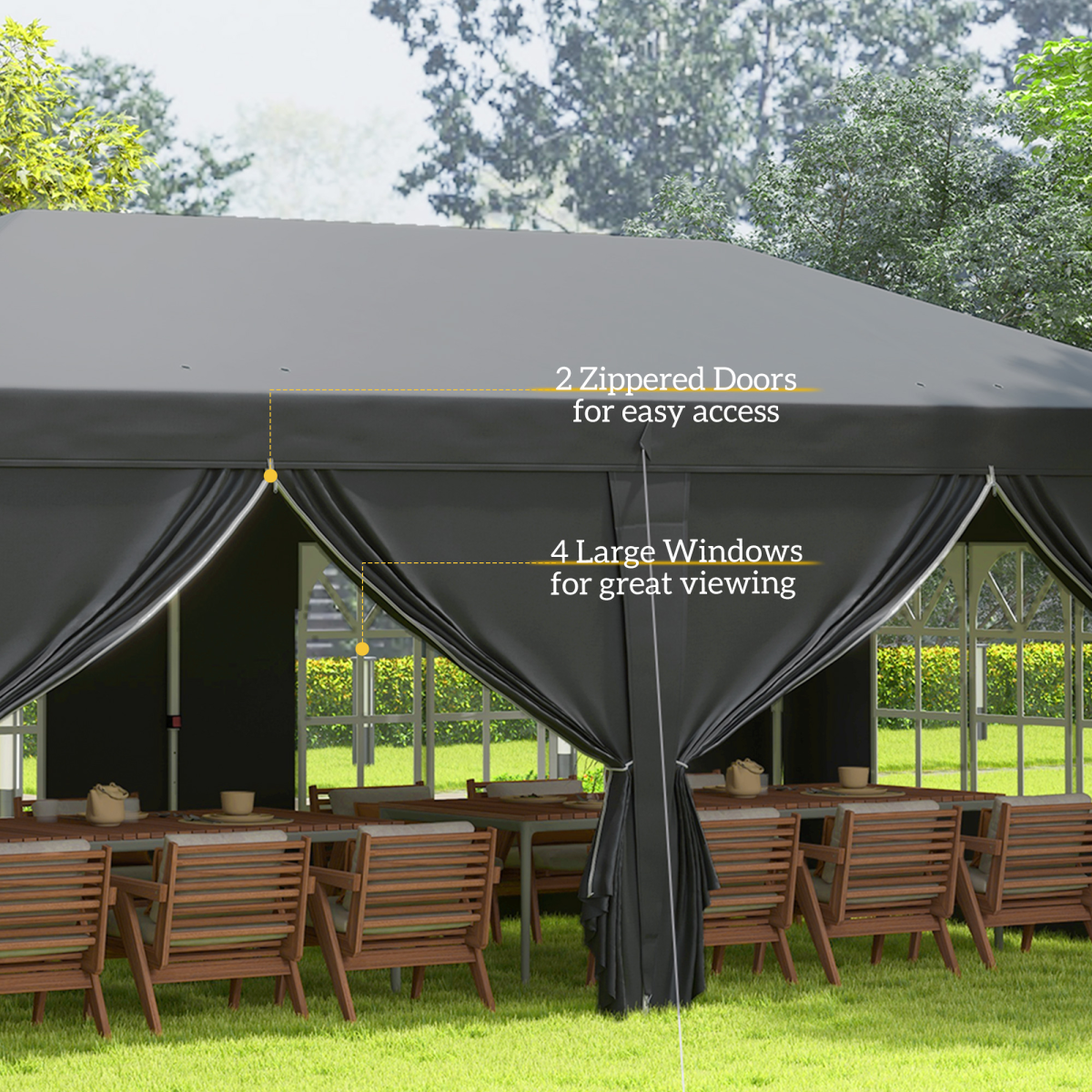 3 x 6m Pop Up Gazebo Height Adjustable Party Tent w/ Storage Bag Black