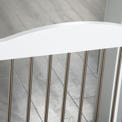 Foldable Dog Gate for Doorways, Stairs, Halls - White