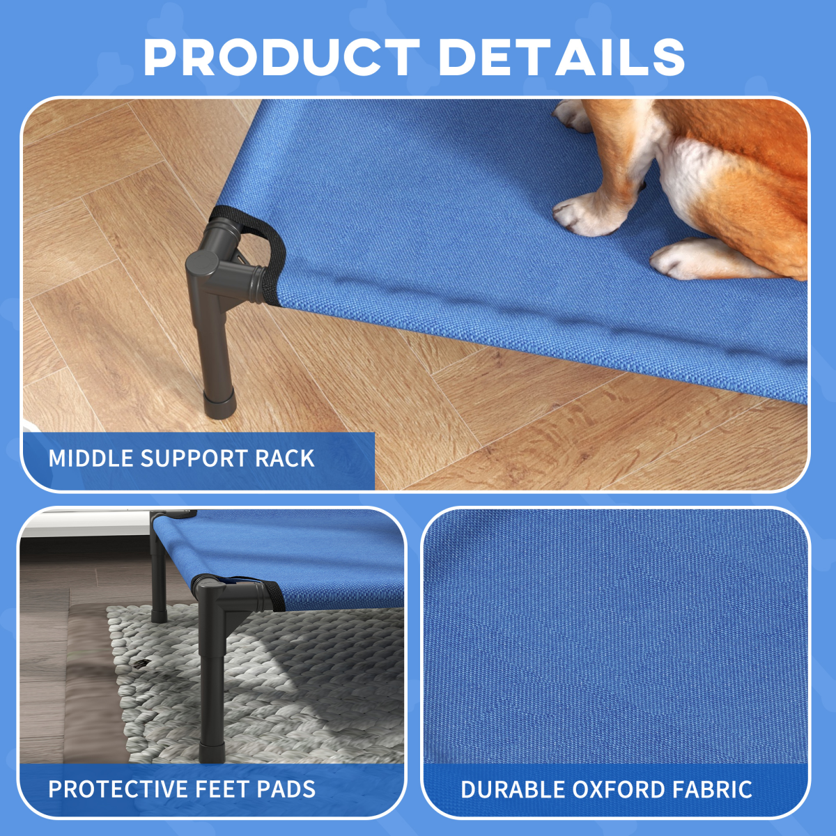 Elevated Pet Bed Cool Cot Dog Cat Portable Folding Home Camping Hammock Foldable