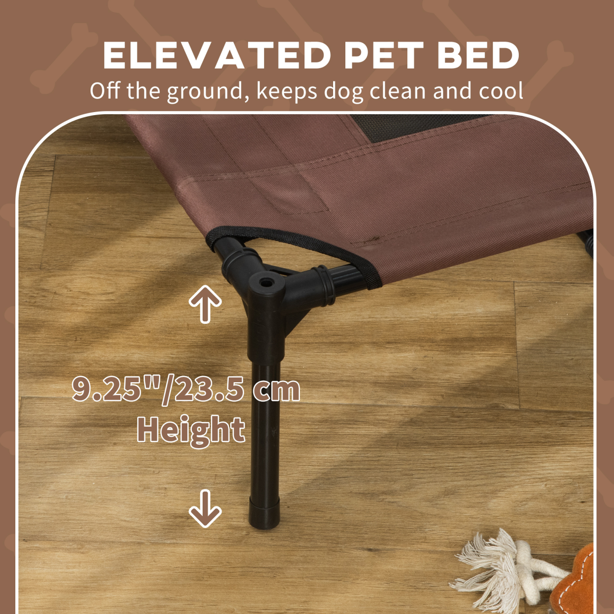 122 cm Elevated Pet Bed Dog Cot Tent with Canopy Instant Shelter Outdoor Coffee
