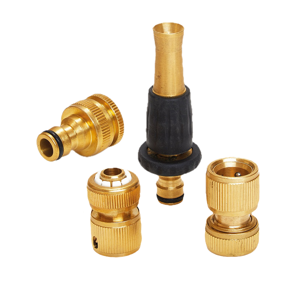 Brass Hose Connectors Set of 4
