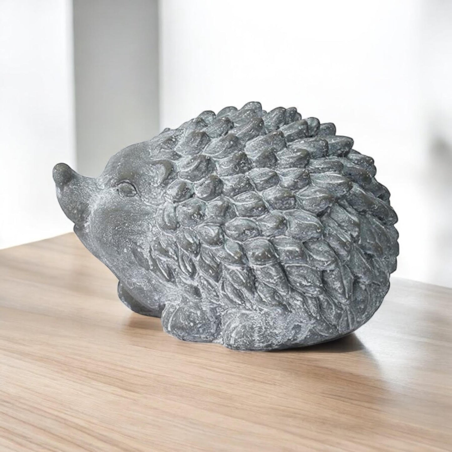 Durable Stone-Look Hedgehog Garden Sculpture – Cement Animal Ornament, Frostproof & Weather-Resistant, Perfect Indoor & Outdoor Décor for Lawn, Patio, Porch, Balcony (21cm Grey Hedgehog Statue)