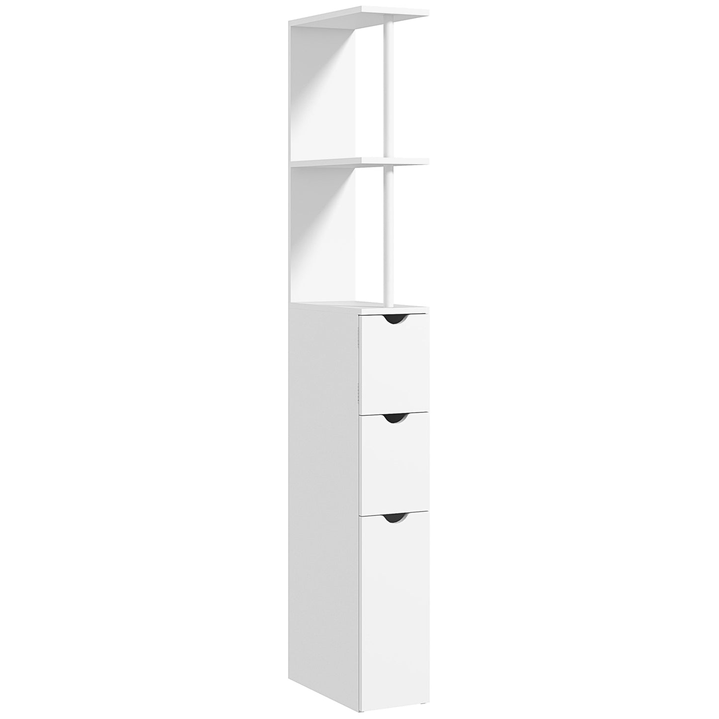 HOMCOM Tall Bathroom Cabinet, Bathroom Storage Cabinet W/ Shelf, Drawers White