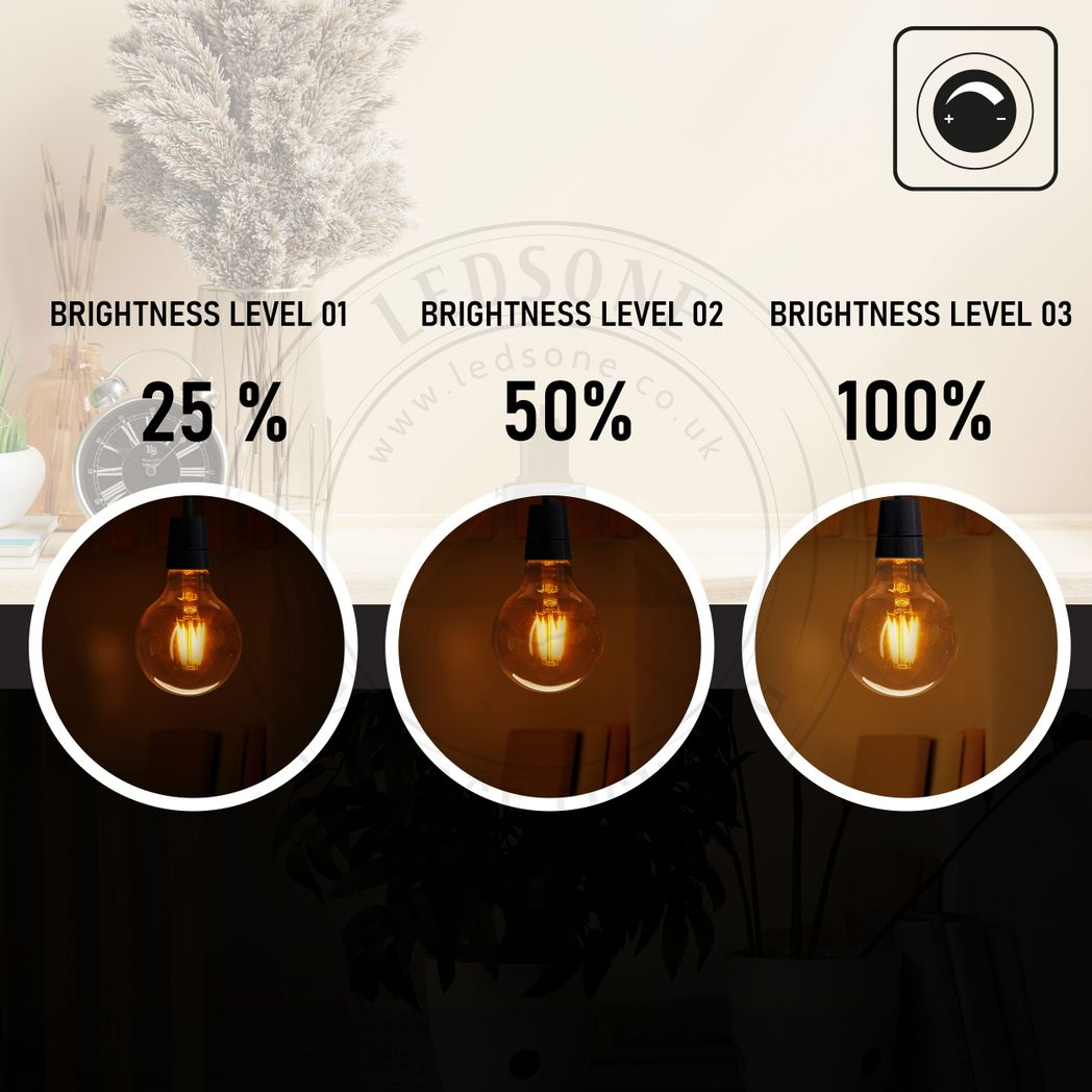 G95 E27 4W Edison Style LED filament  shape Retro 2700K Warm white screw bulbs