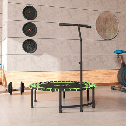 HOMCOM Mini Round Steel Frame Trampoline w/ Adjustable Handle, Green