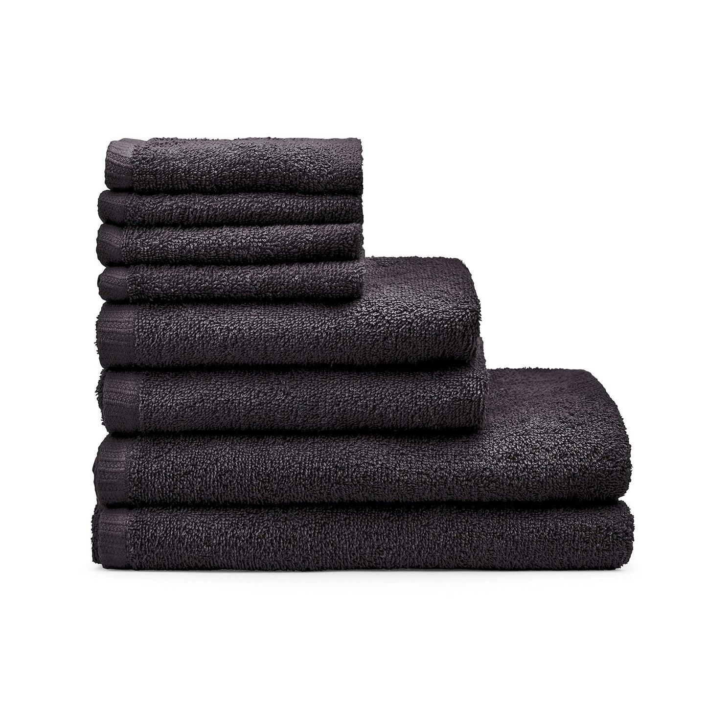 Catherine Lansfield Quick Dry Cotton 8 Piece Towel Set Black