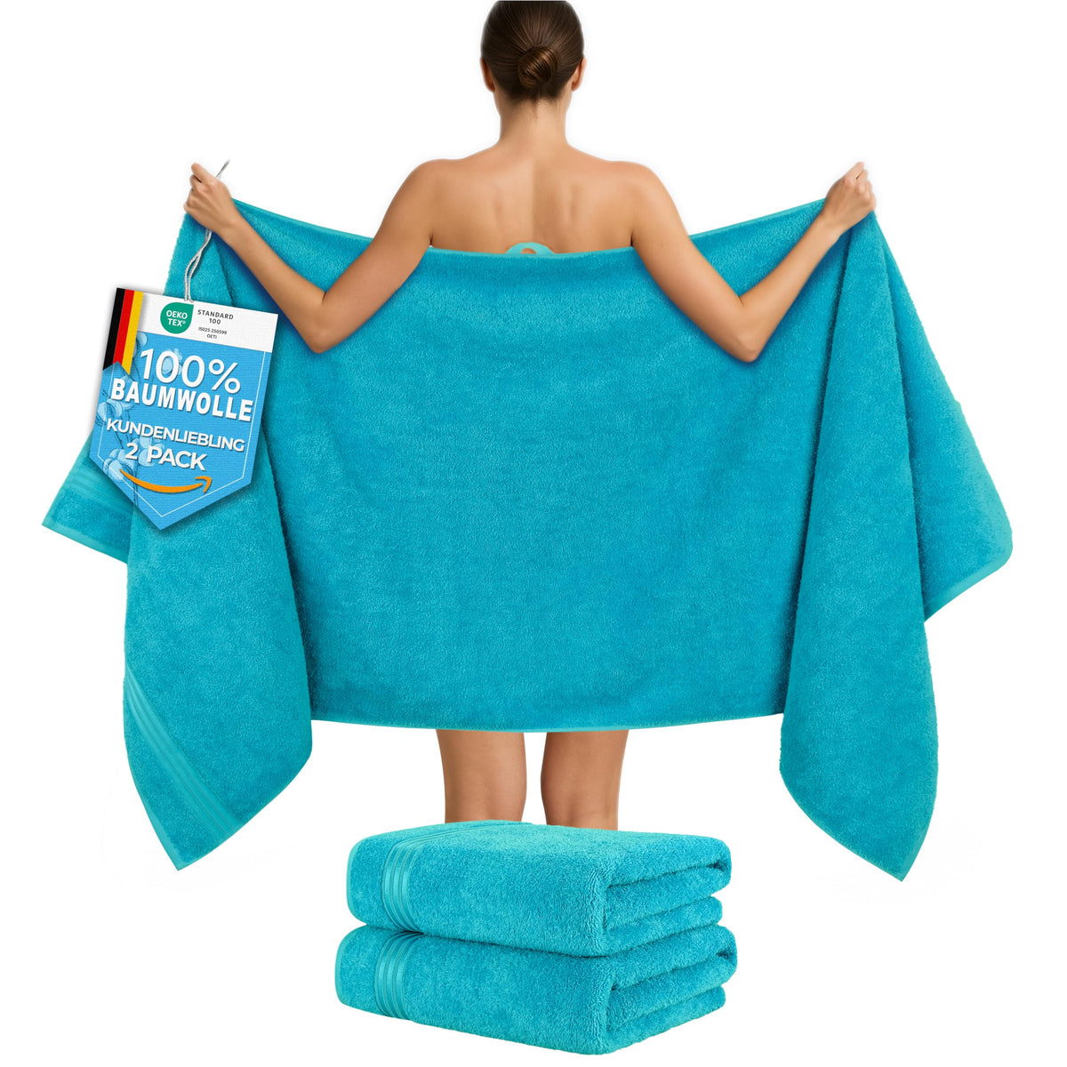 Hammetex Bathrobe 100% Cotton Unisex for Men and Women Quality 400 g/m² Quality Soft Absorbent Terry Towelling Bathrobe for Couples with Pockets