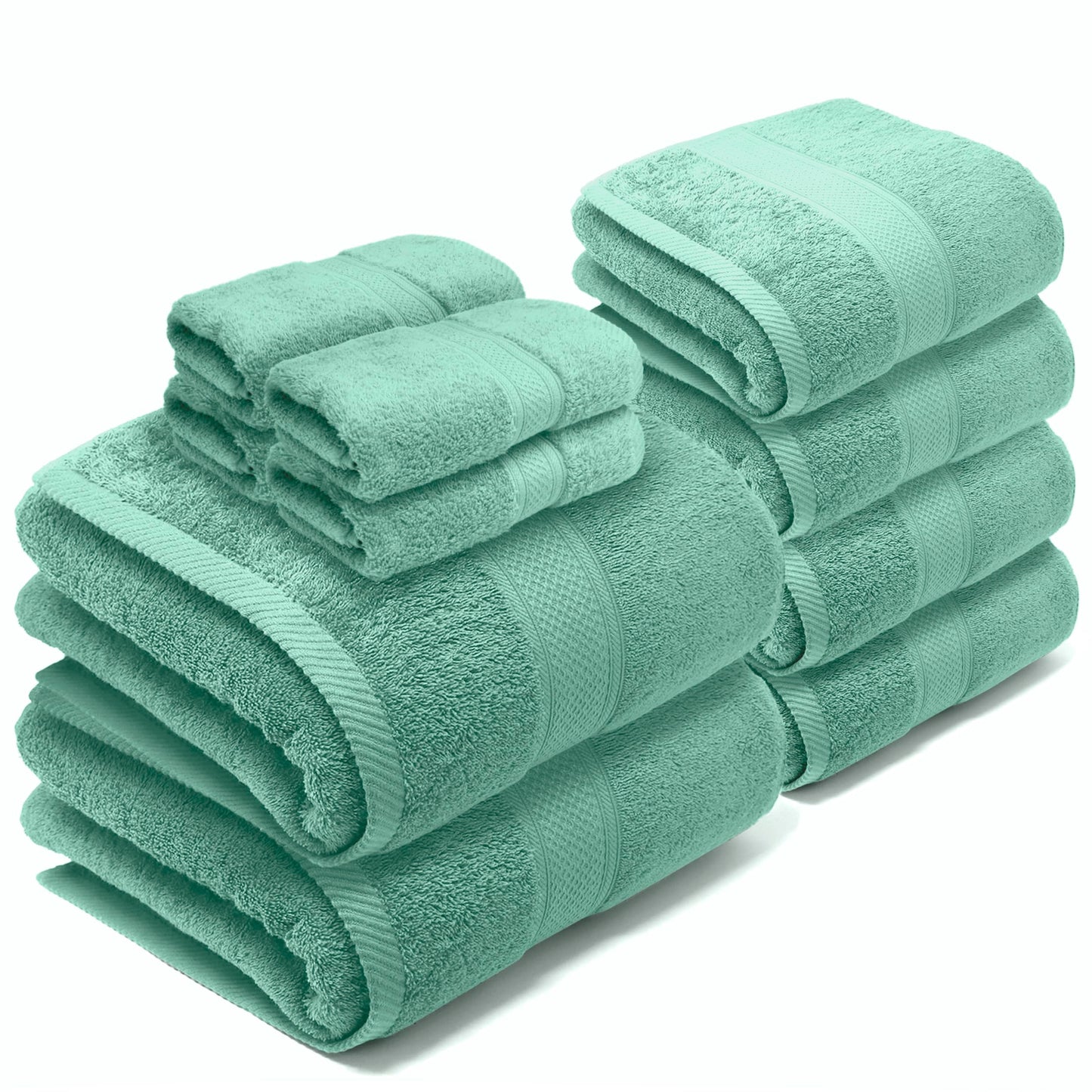 LEBENGOOD Complete Large Bath Towel Set Cotton 550gsm | 4 Face Towels (30x30), 4 Hand Towels (50x90), 2 Bath Towels (70x130) | Soft, Absorbent (Pack