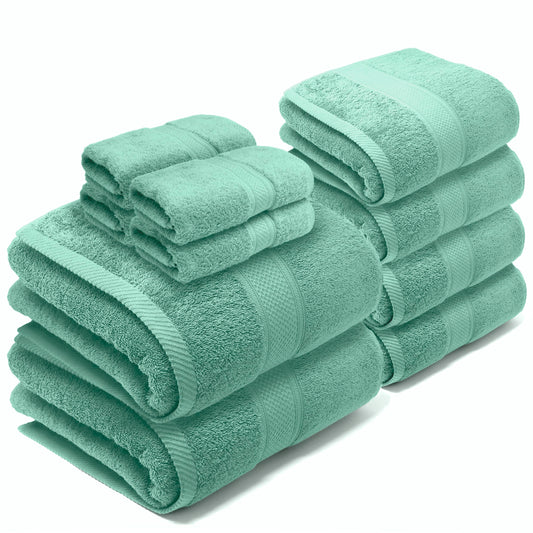 LEBENGOOD Complete Large Bath Towel Set Cotton 550gsm | 4 Face Towels (30x30), 4 Hand Towels (50x90), 2 Bath Towels (70x130) | Soft, Absorbent (Pack