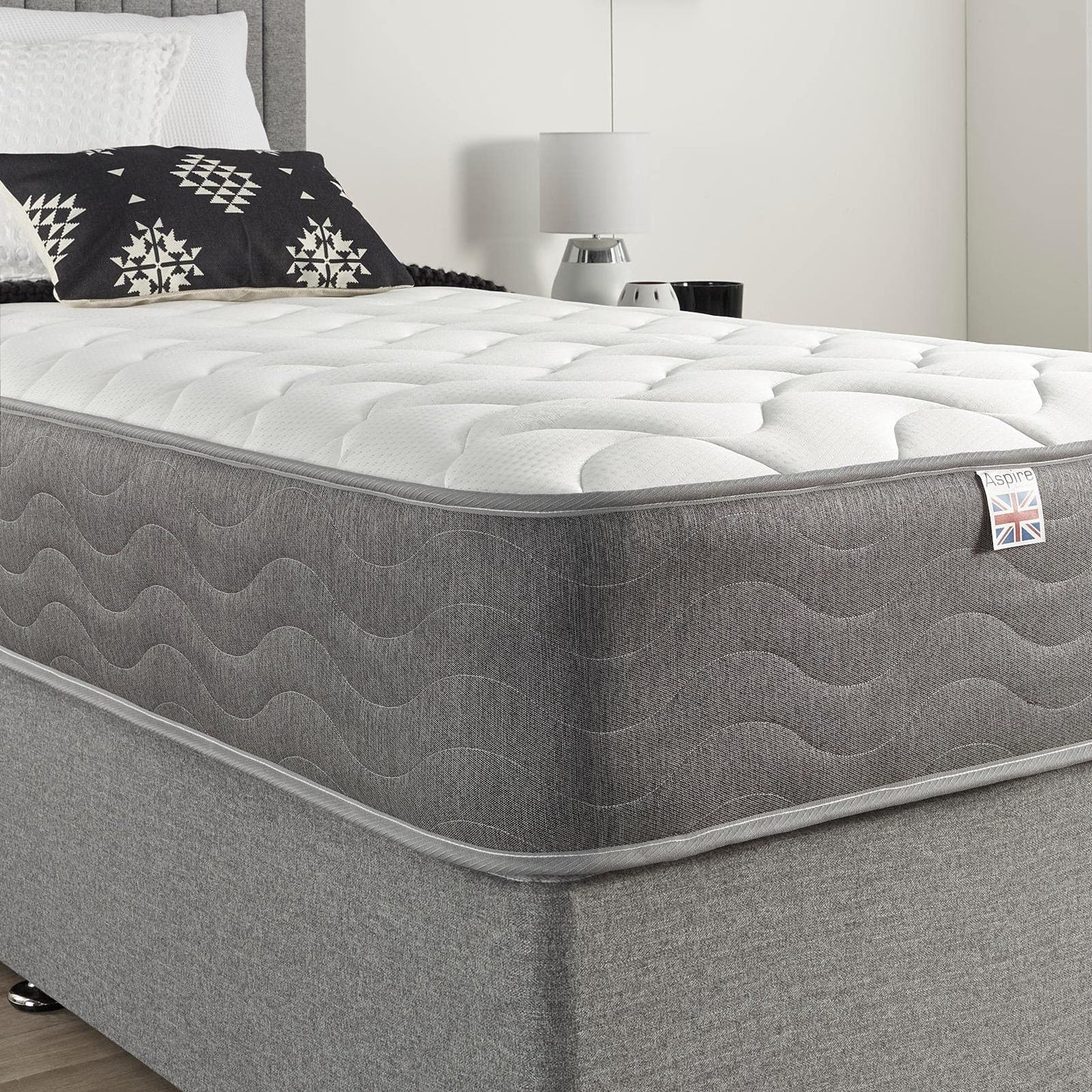 Aspire Beds 3 Layer Double Comfort Fillings & AC Aspire-Cool Touch Long Wave Sleep Surface Hybrid Bonnell Sprung & Memory Foam Premium Mattress