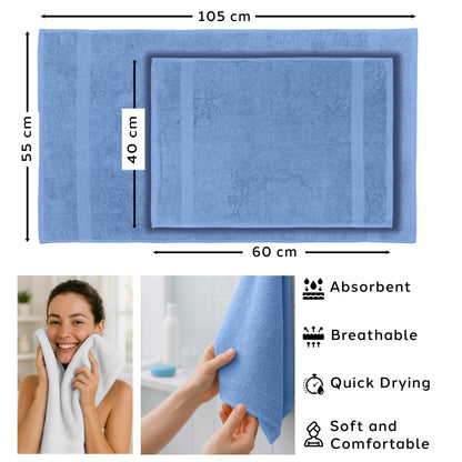 Caleffi Set of 6 Bath Towels with Guest – Consisting of 3 x Face Towel 55 x 100 cm + 3 x Bidet Towel 40 x 60 cm