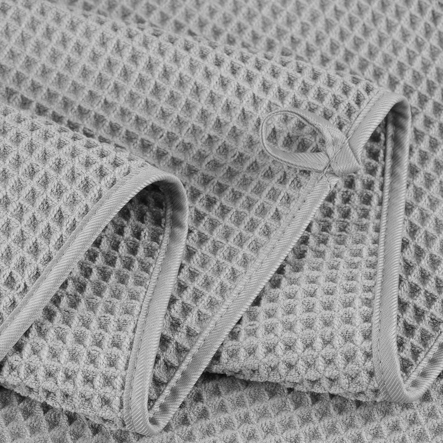 POLYTE 430 GSM Microfibre Quick Dry Waffle Bath Towel Set of 6