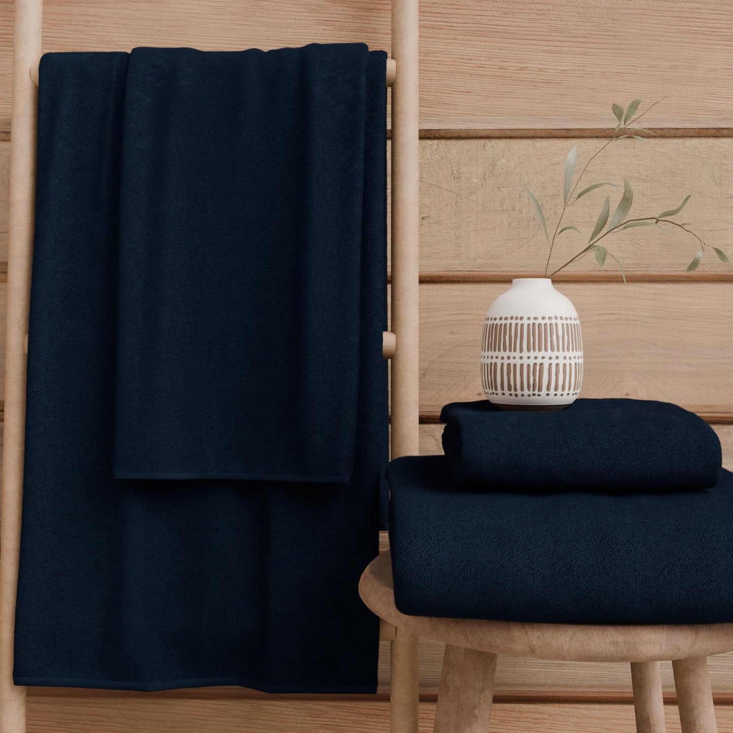 PETTI Artigiani Italiani - 100% Cotton Terry Bath Towels, 1+1 Towel Set, 2 Pieces 1 Face Towel and 1 Hand Towel, Blue Towels