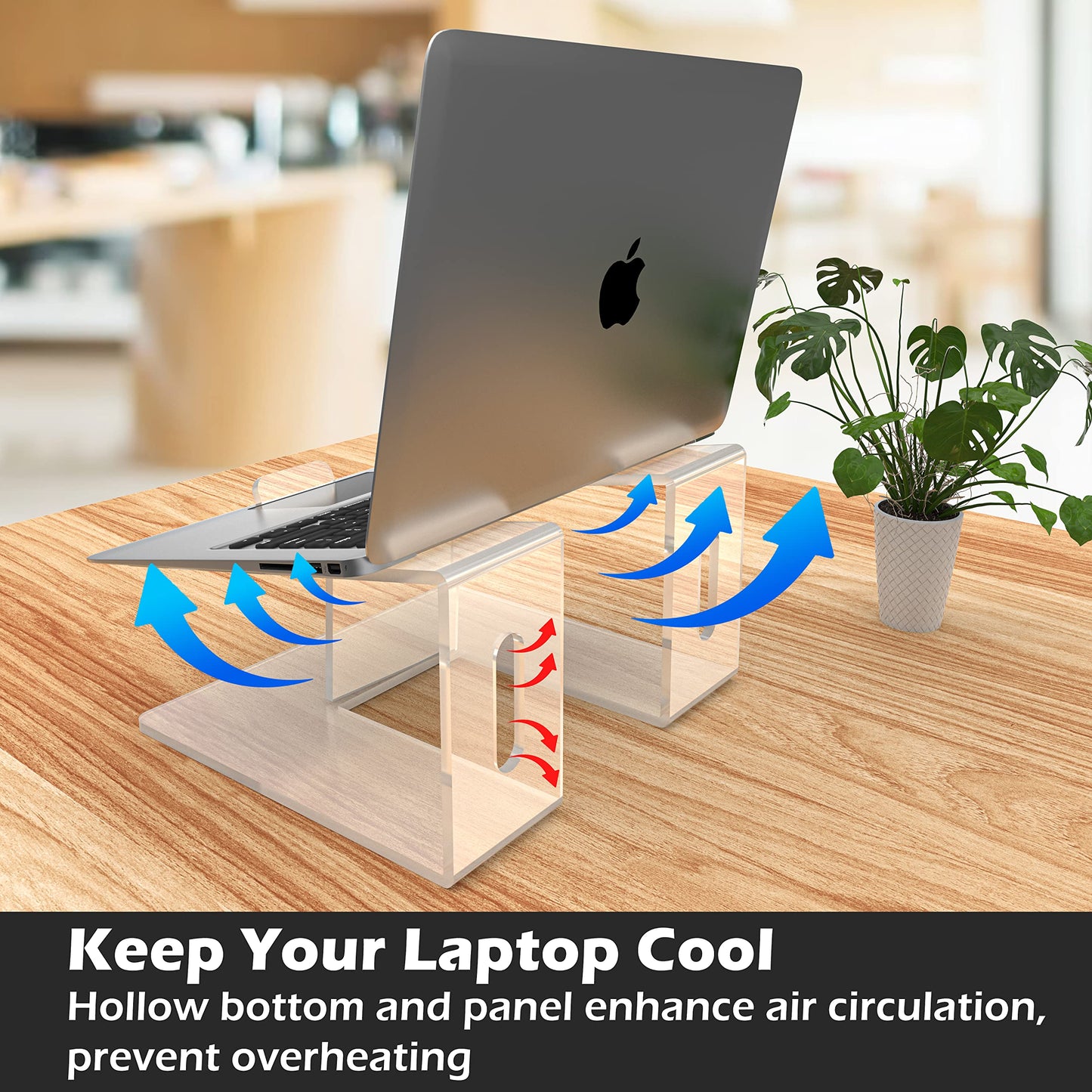 Kamehame Laptop Stand for Desk Acrylic Laptop Riser Anti-Slip Design Ventilated Laptop Holder Compatible with All 10-15.6'' Laptops
