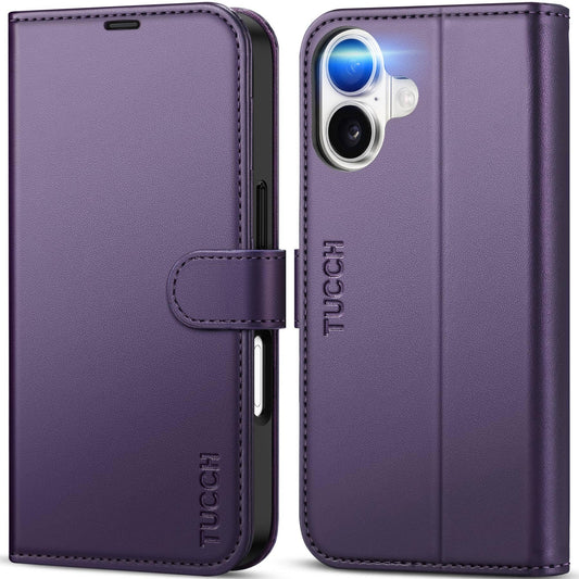 TUCCH Case for iPhone 17 (6.3") 2025, Wallet Case | RFID Blocking 4 Card Slots | Viewing Stand |Magnetic Closure | PU Leather | Protective | Flip