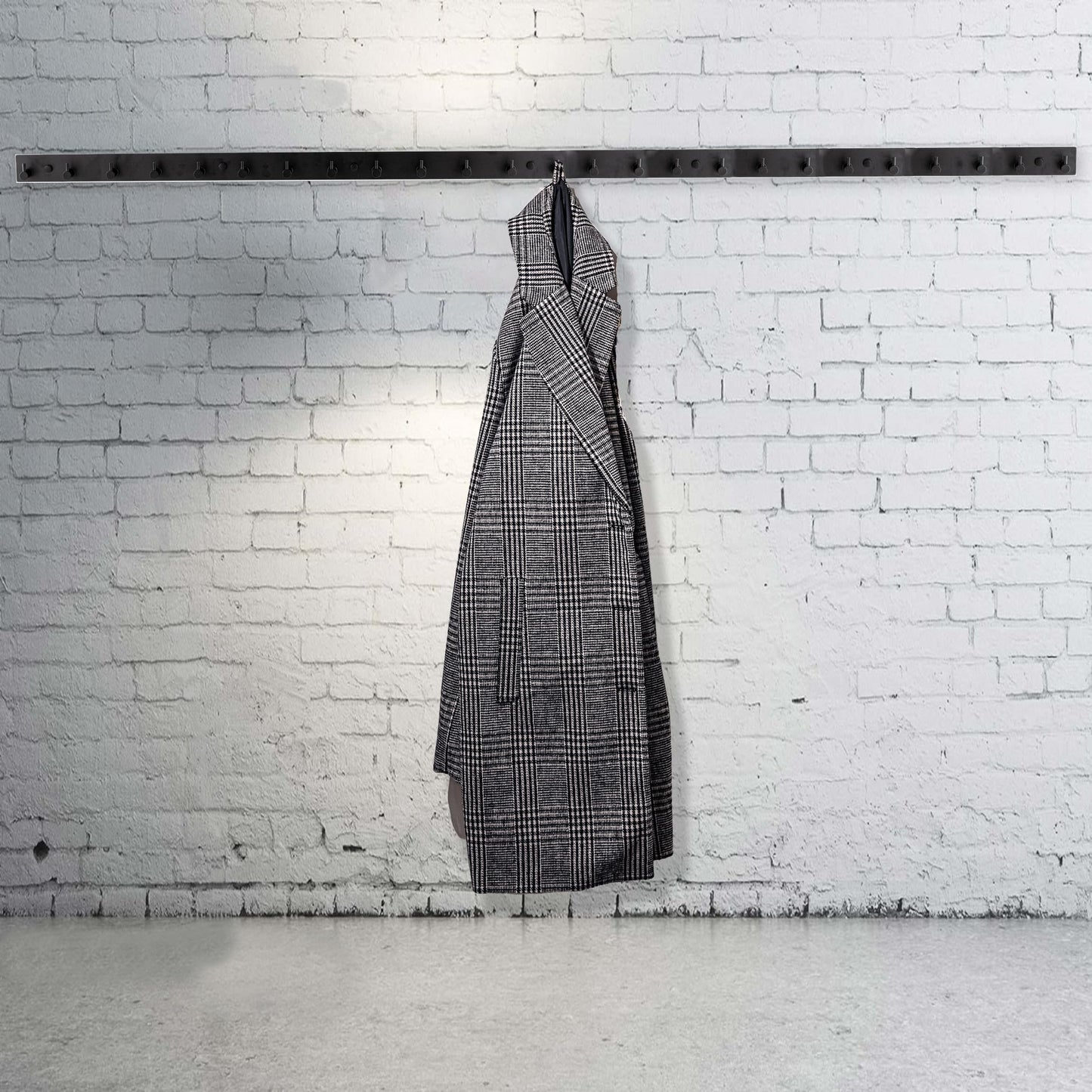 Brute Strength – Stainless Steel wall Coat Rack – Black – 25 Hooks · 172 cm