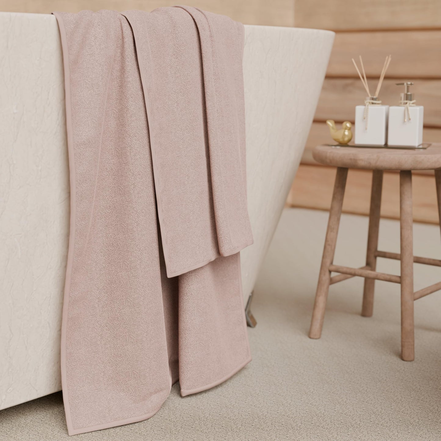 PETTI Artigiani Italiani - 100% Cotton Terry Bath Towels, 2+2 Towel Set, 4 Pieces 2 Face Towels and 2 Hand Towels, Powder Towels