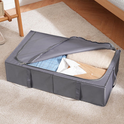 TYEERS Under Bed Storage Box with Lid, Durable Fabric, Washable, Collapsible, Under Bed Storage for Clothes, Blankets, Sheets, Shoes, 70x42x18 cm,
