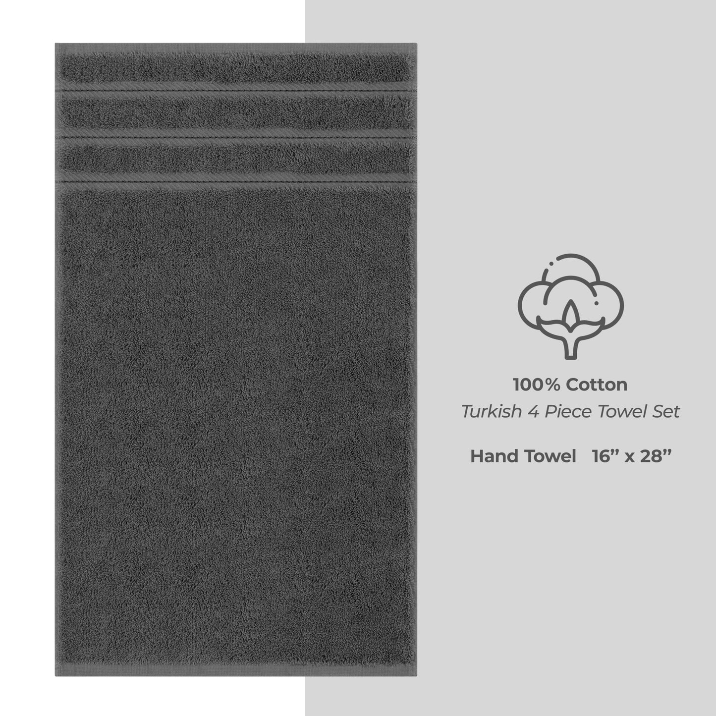 American Soft Linen Luxury Hand Towels for Bathroom, 100% Cotton Turkish 4 Piece Hand Towel Set, 600 GSM Hand Face Towels for Kitchen