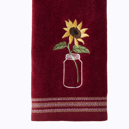 SKL Home by Saturday Knight Ltd. Sunflower In Jar 2 Pc Hand Towel Set, Wine