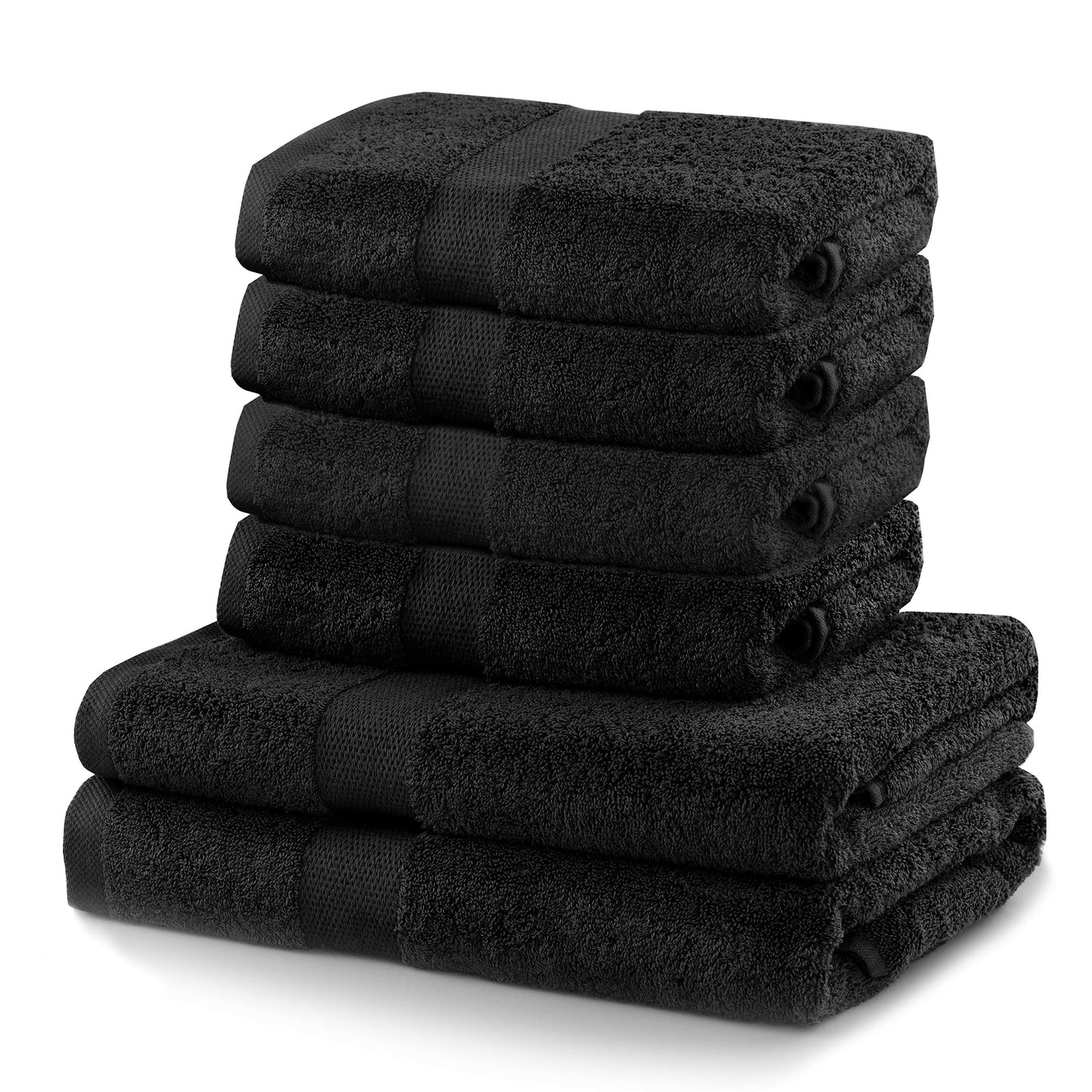 DecoKing Hand Towel 50 x 100 cm Cotton Quality 525 g/m² Black Absorbent Marina