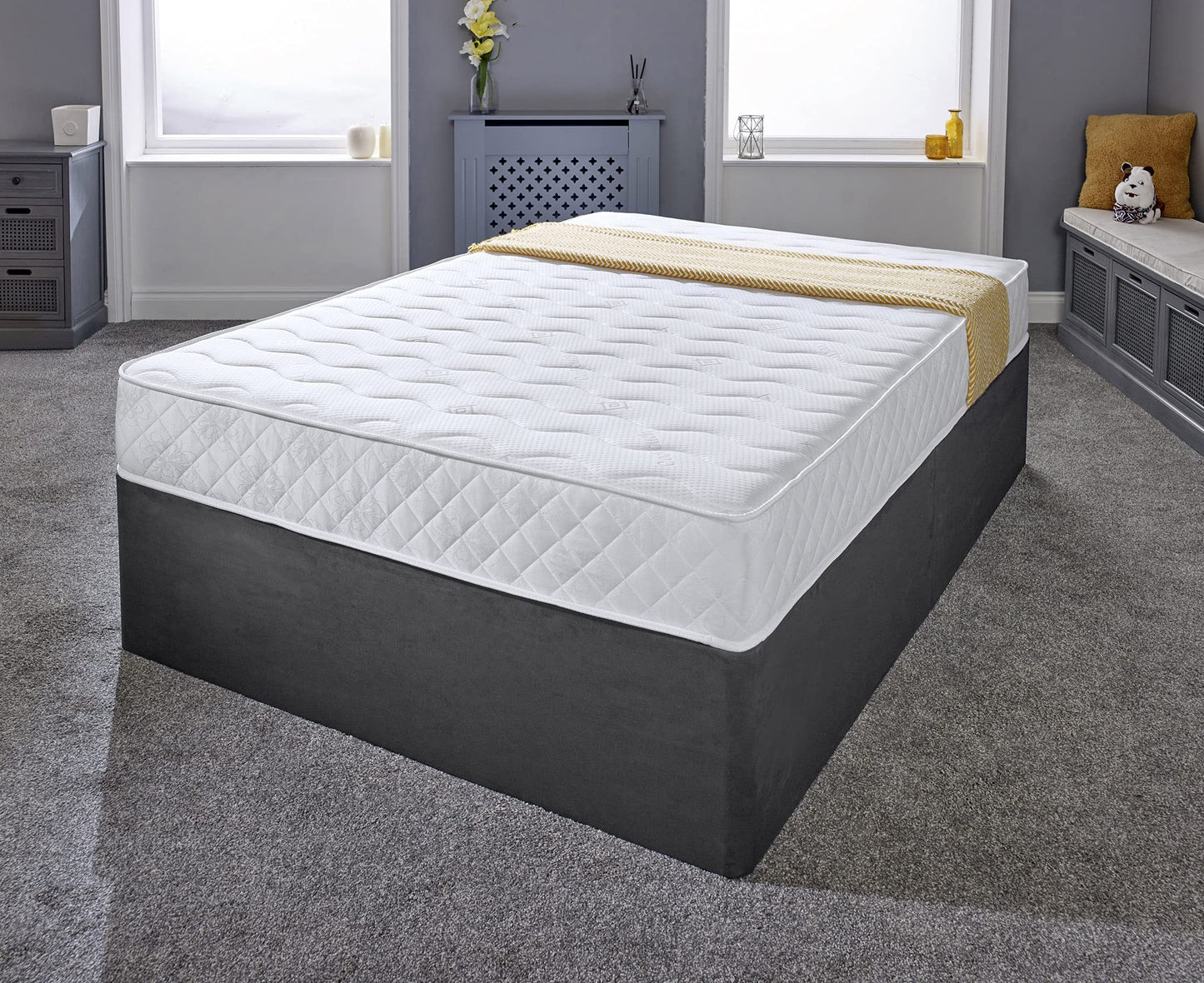 eXtreme comfort ltd The Diamond Wave Comfortable Conventional 9" Deep Spring Mattress From (2ft6 by 5ft9 Shorty Small Single)