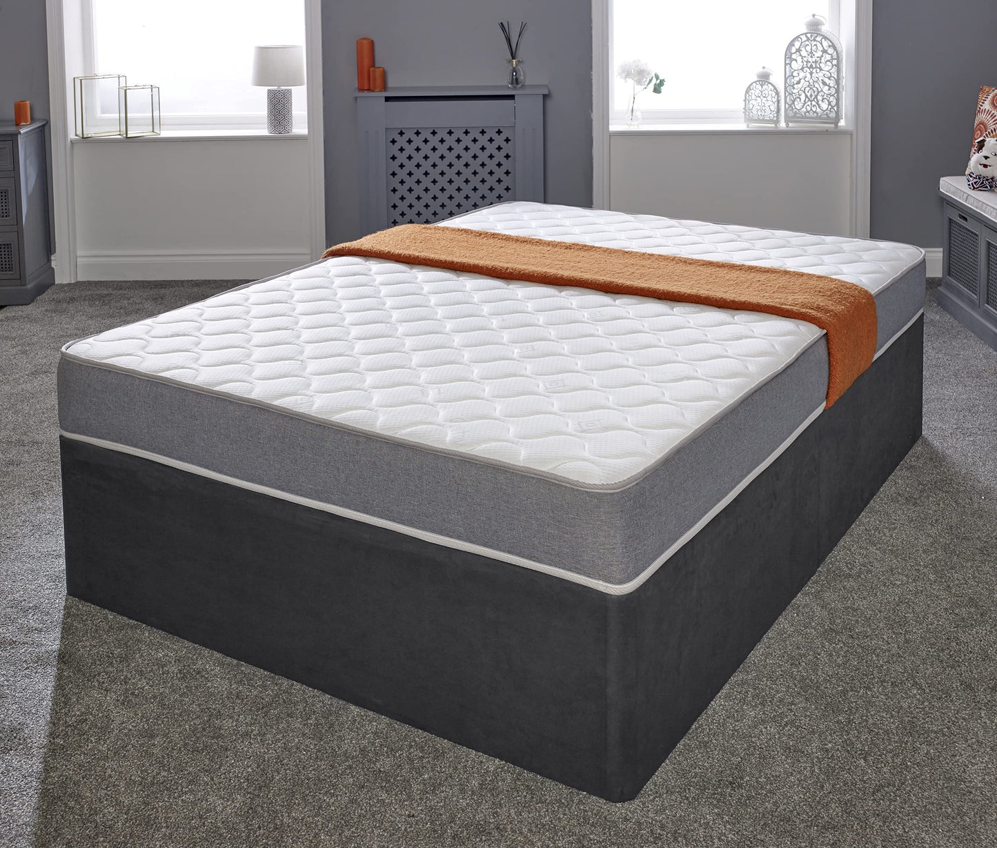 eXtreme comfort ltd Grey Essentials King Mattress 5FT (150x200cm) | Foam-Free Bonnell Spring | Cooltouch Breathable Cover | Plush Comfort Support