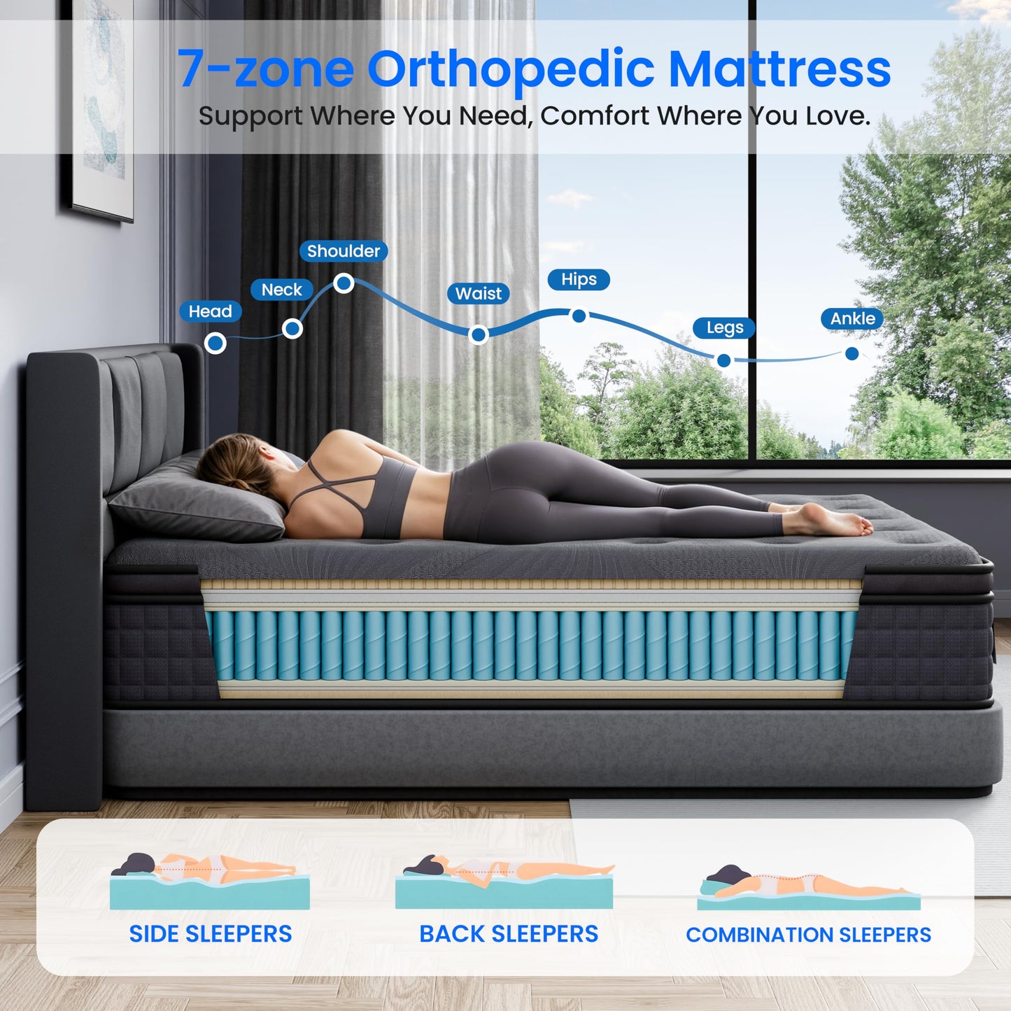 MAAHshMallow Single Mattress 3FT (90x190x26cm), Orthopaedic Memory Foam Mattress, Medium Firm Pressure Relief Comfort, Breathable Cover