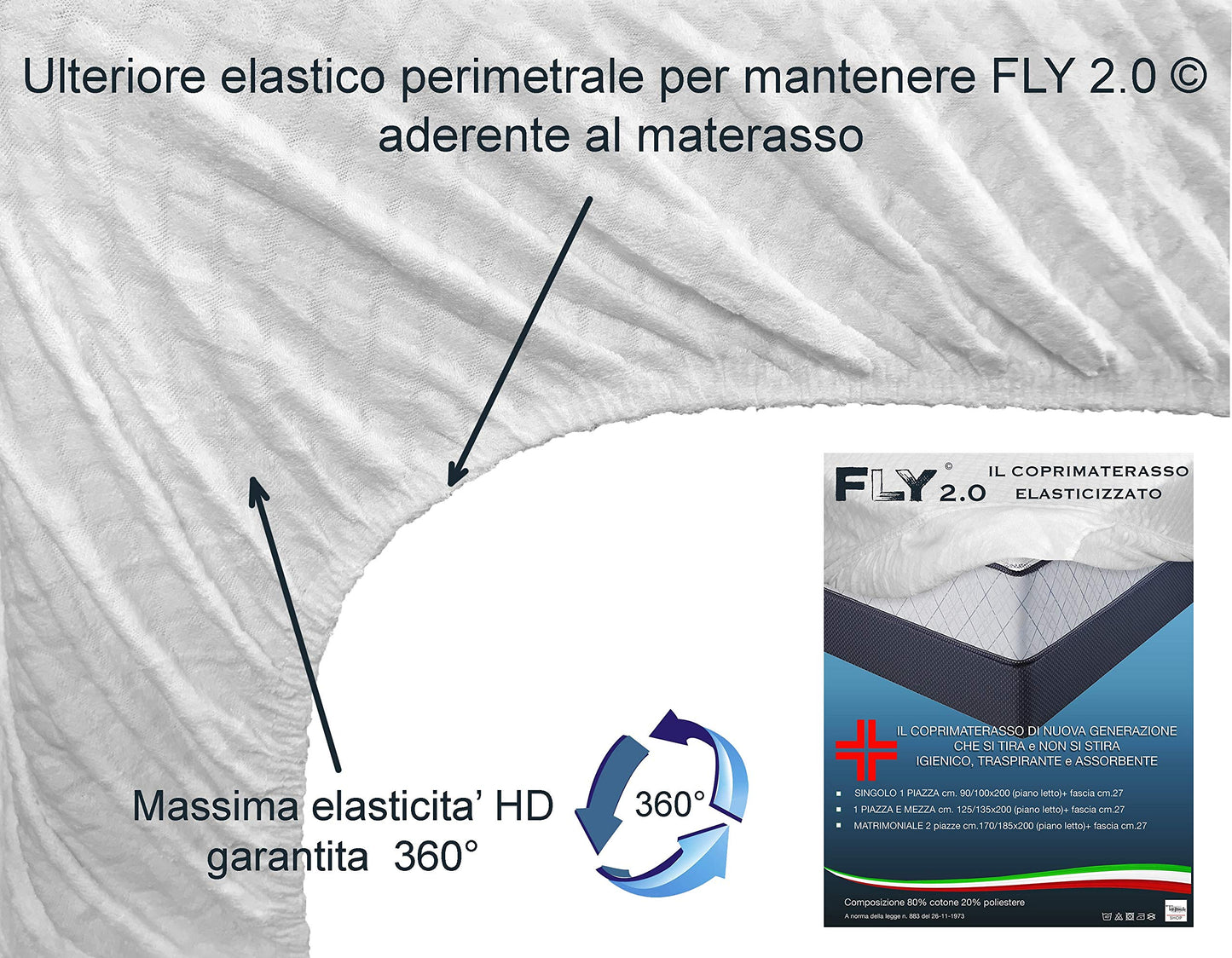 tex family Fly 2.0 Jacquard Terry Elasticated Mattress Protector with Corners for Queen Bed