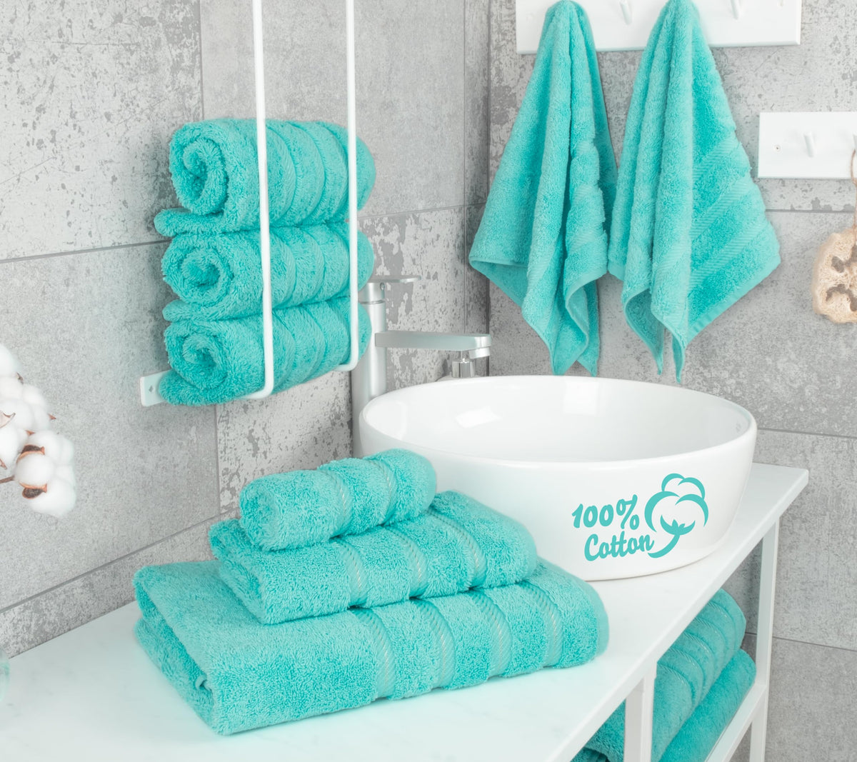 American Soft Linen Premium, Luxury Hotel & Spa, 6 Piece Towel Set, Turkish Cotton for Maximum Softness and Absorbency, Worth $78.95