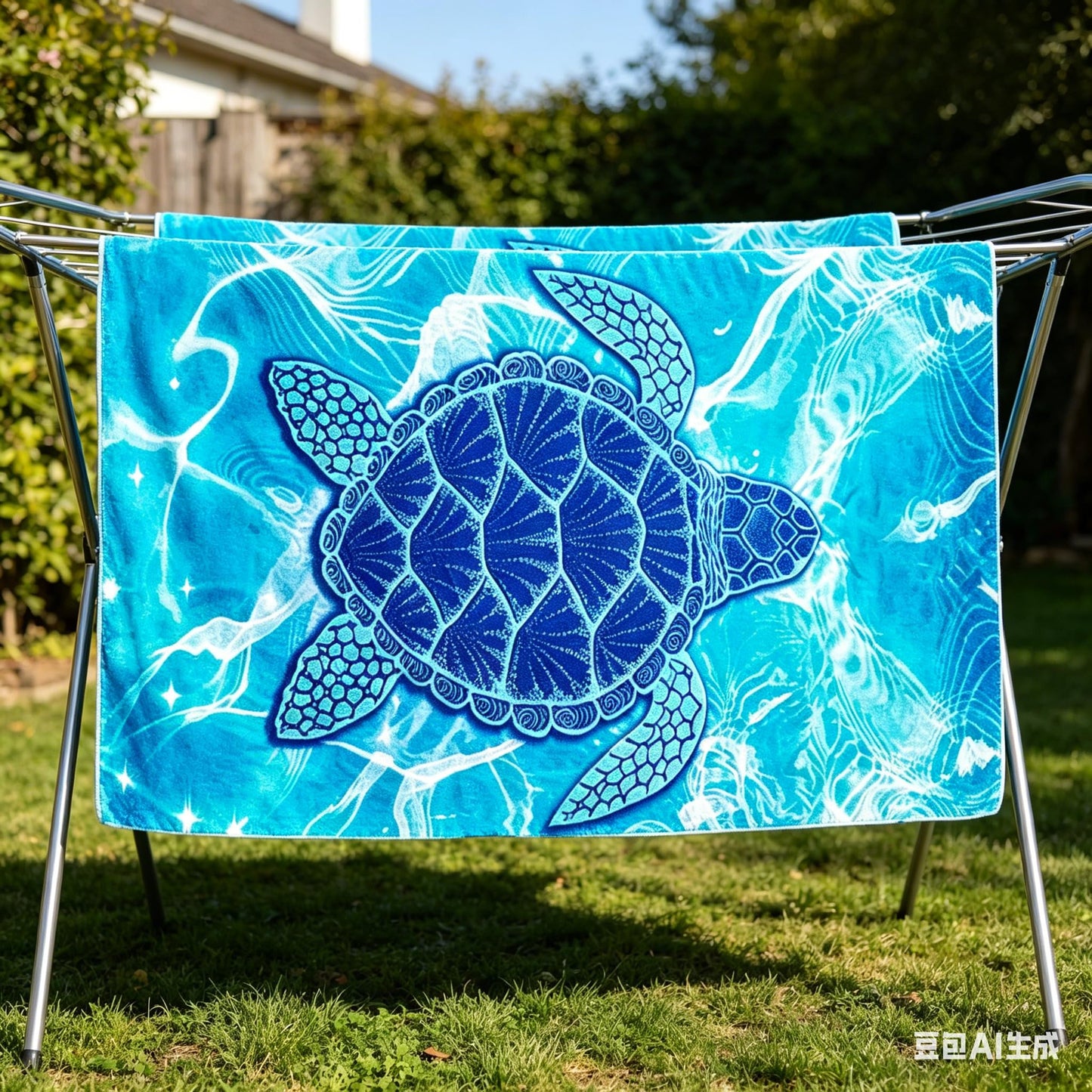 yayafunfun Large Quick Dry Microfibre Beach Towels for Adults, 160X90cm Blue Turtle Bath Towel Travel Towels with Pocket