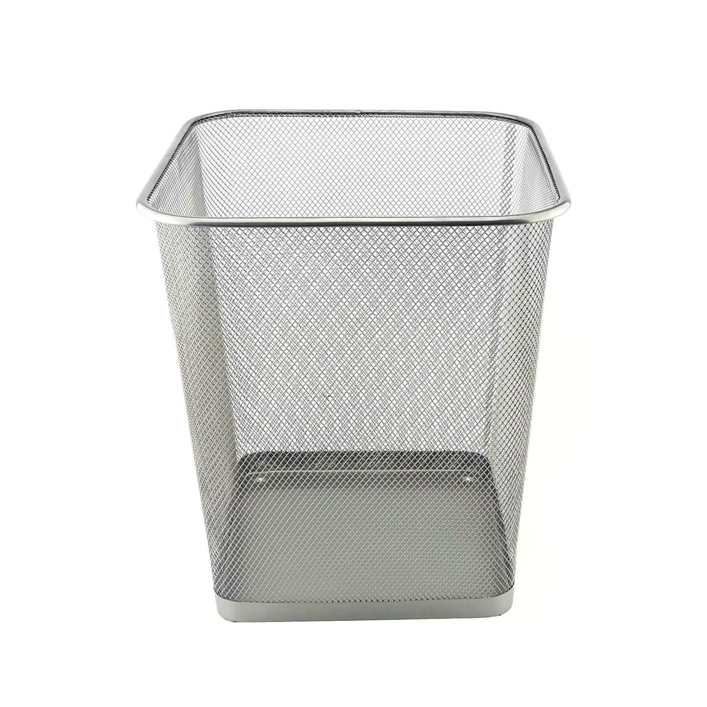 D.RECT Metal Mesh Waste Bin 18L – Silver Rubbish Bin for Office, Bedroom & Home – Durable Steel Frame, Breathable Mesh, Leak-Proof Bottom