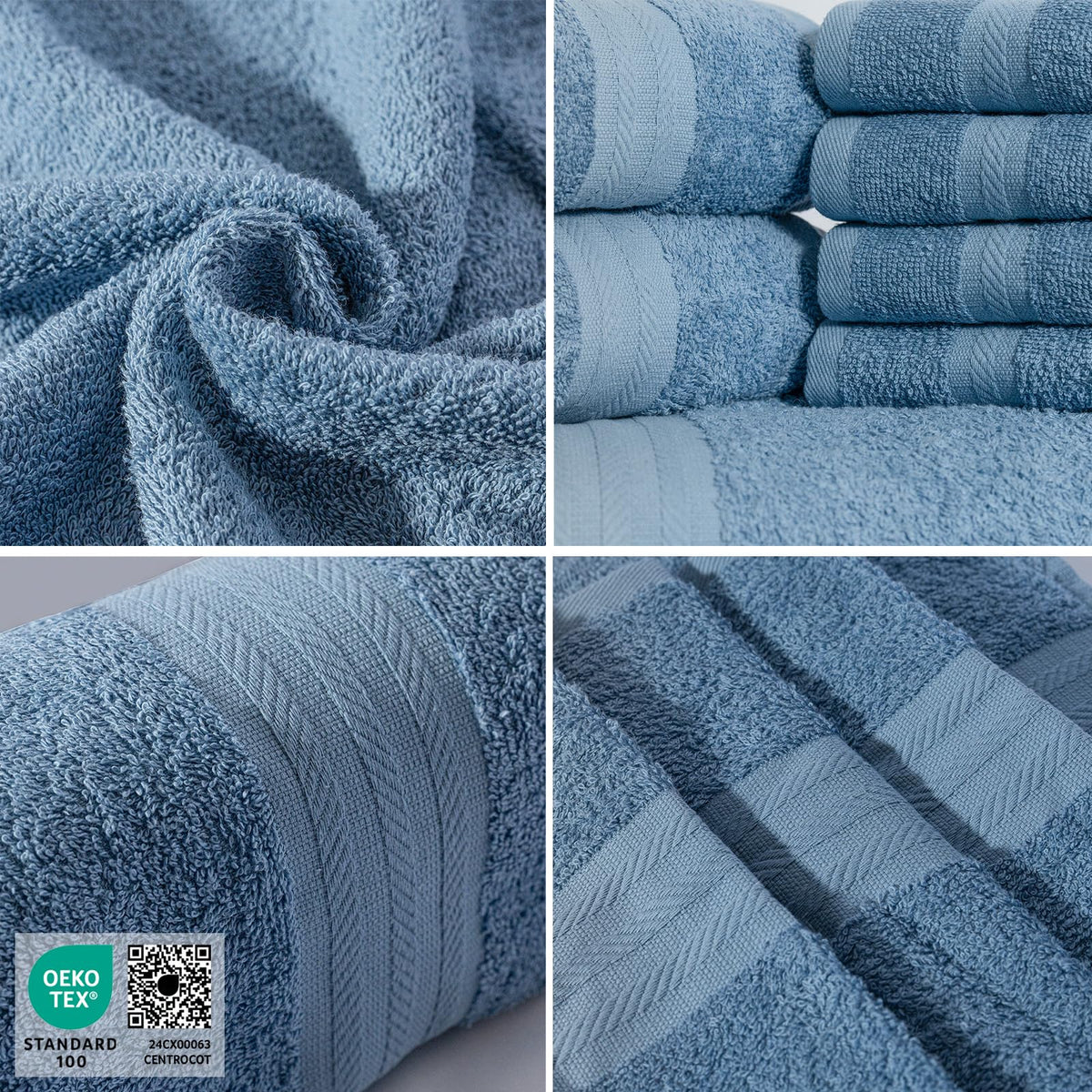 nice homeit - Set of 6 Washcloths 30 x 30 cm - Mini Face and Guest Towels 100% Cotton Ring - Soft, Absorbent, Washable - For Bathroom, Kitchen