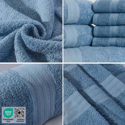 nice homeit - Set of 6 Washcloths 30 x 30 cm - Mini Face and Guest Towels 100% Cotton Ring - Soft, Absorbent, Washable - For Bathroom, Kitchen