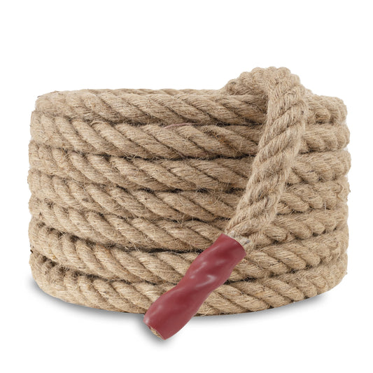 EMEKIAN 30mm Natural Thick Jute Rope, 15M Twisted 4 Strand Fiber Hemp Rope, Strong Jute Twine String for Gardening, Craft, Bundling, Camping,