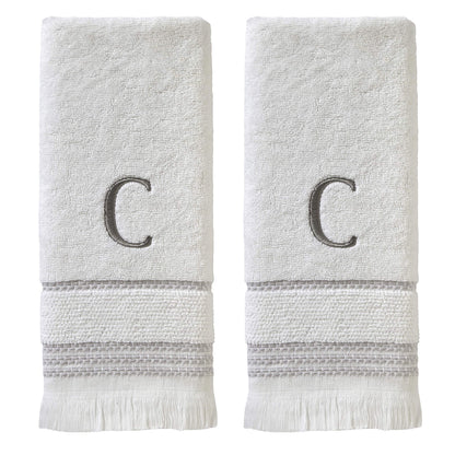 SKL Home Hand Towel Set, C, Cotton, White, 16x26